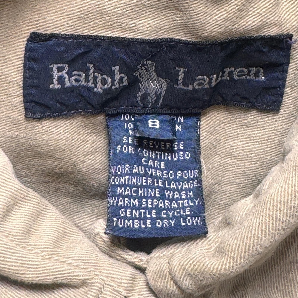 Ralph Lauren Mens Safari Military Field Shirt Khaki Tan Cotton Twill Size 8 - Picture 4 of 11